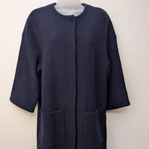 Clements Ribeiro Portobello Navy 100% Pure Wool Coat Size 8